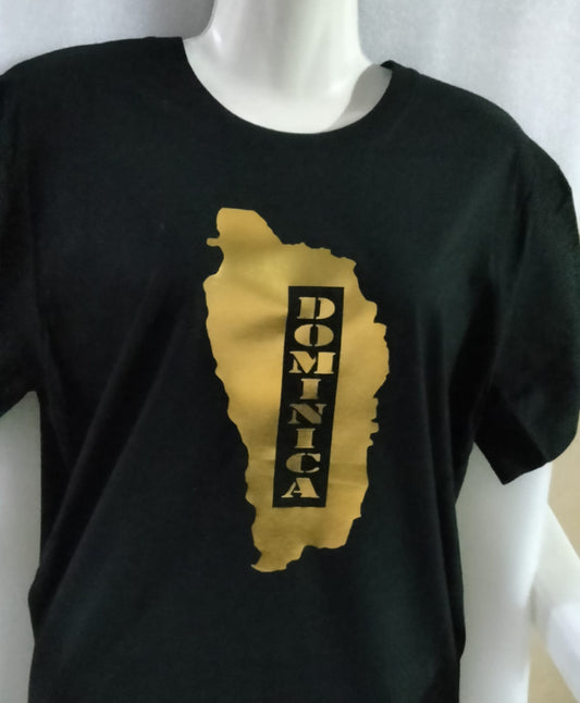 Black T-Shirt with Gold Map Style-3